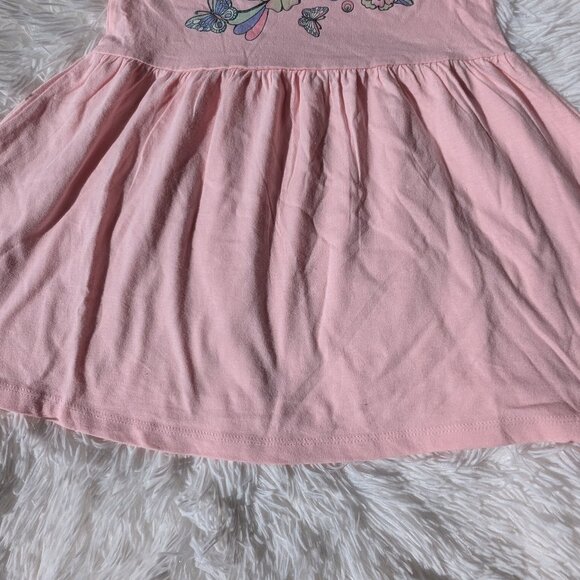 Pink "Power of Flowers" Girls Summer Dress – Sleeveless & Cute 3T 6/7 - Picture 4 of 5